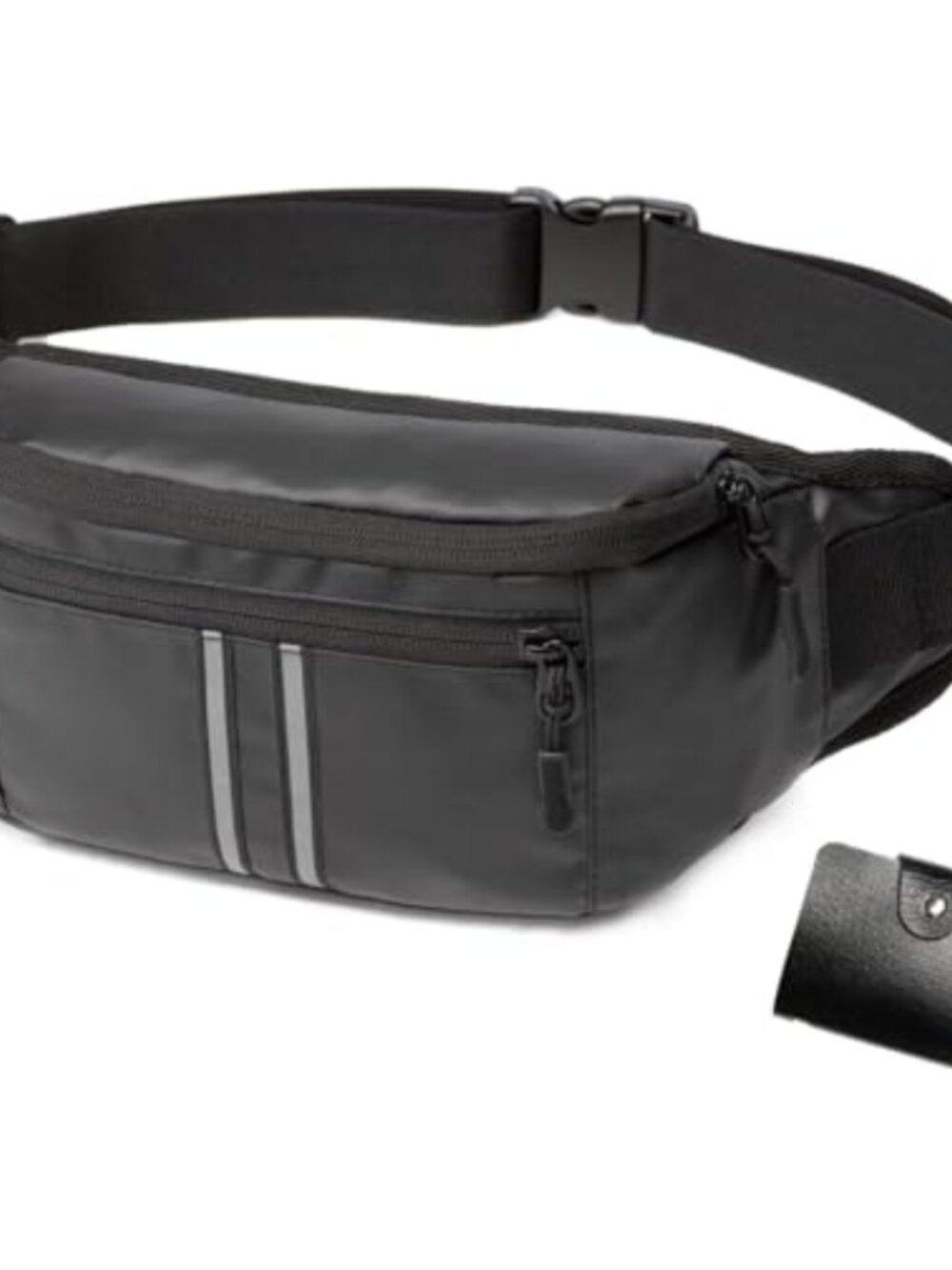 Large Waist Bag 4 Zipper Pockets Water Repellent Polyester Adjustable Belt